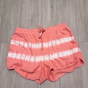 Coral Pink Tie-Dye Shorts